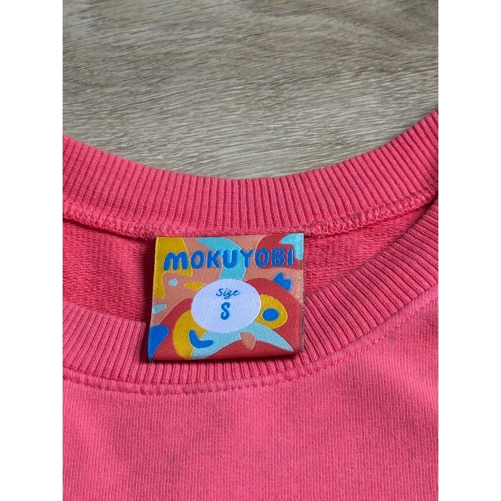 EUC Mokuyobi Women's Size S "No Spiders" Sweatshirt USA Made Pullover Coral - Picture 4 of 12